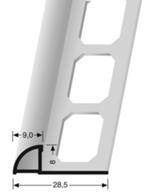 Viertelkreisprofil 2,5m QR080 Ede. glanz